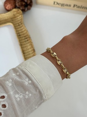 Marsel Italyan Düğme 14K Model Xp Gold Bileklik