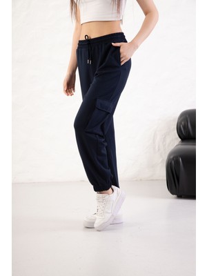 Yusgos Kadın Yumuşak Dokulu Modal Kumaş Cep Detaylı Lastikli Paça Kargo