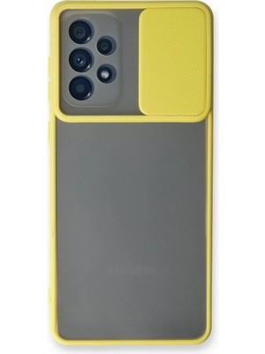 Pazarcan Galaxy A53 5g Kılıf Palm Buzlu Kamera Sürgülü Silikon - Sarı