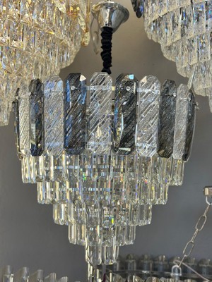 LED Yeni Model 50 cm Kristal Lüx Salon Avize Krom Renk Ithal Kasa