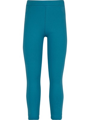 Lovetti Koyu Turkuaz Kız Çocuk Dekoratif Cepli Içi Peluş Extra Kalın Kışlık Tayt