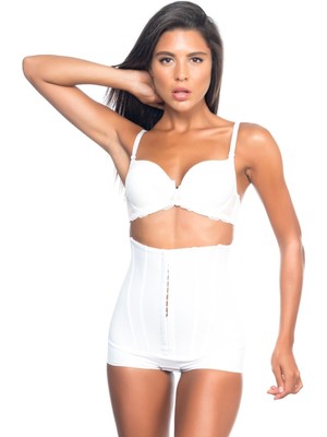 Beyaz Mı Emay 2824 Yüksek Bel Balen Agraflı Slıp Lazer Korse