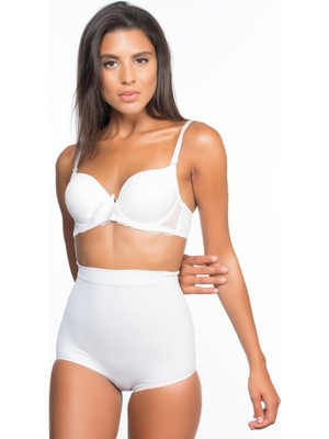 Beyaz Mı Emay 2057 Yüksek Bel Masajlı Slip Korse