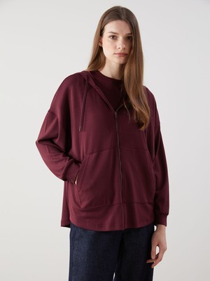 Lc Waikiki Yeni Sezon Kapüşonlu Oversize Kadın Fermuarlı Sweatshirt