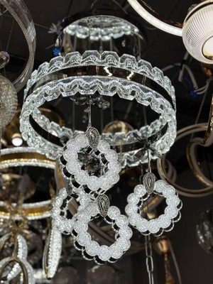 LED Yeni Model 4 Sarkıt Çemberli Lüx Avize 3 Işık Seçeneği