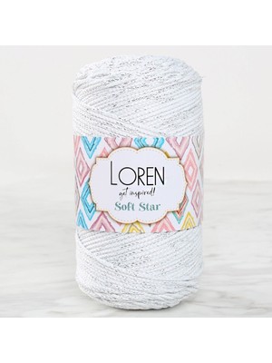 Pazarcan Star Makrome Ipi Gümüş Simli Beyaz RM10