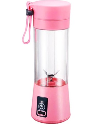Portatif Taşınabilir USB Şarjlı Mikser El Blender Pembe 380