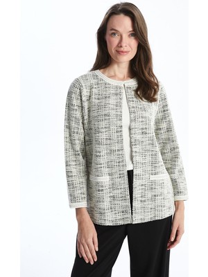 Lc Waikiki Yeni Sezon Bisiklet Yaka Desenli Kadın Hırka