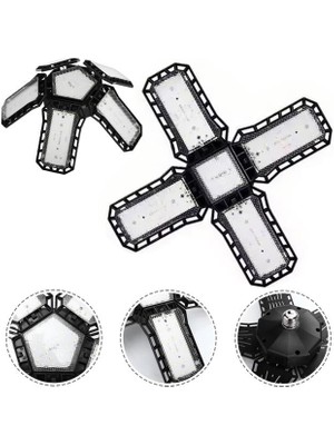 Pazarcan Ledx Ayarlanabilir Açılı 4 Kanatlı 108 Smd Ledli Galaxy Projektör Işığı 50W 5500 Lumen E27 32CM Çap