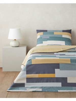 English Home Mosaicca Kolay Ütülenir Tek Kişilik Nevresim Seti 160X220 cm Hardal-Yeşil