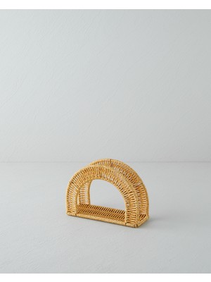 English Home Wicker Plastik Rattan Peçetelik 19X13 cm Açık Kahverengi