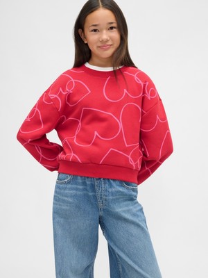Gap Kız Çocuk Kırmızı Vintagesoft Dolman Sweatshirt