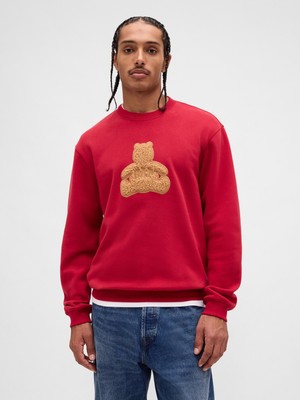 Gap Erkek Kırmızı Vintagesoft Brannan Bear Logo Sweatshirt