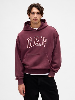 Gap Erkek Bordo Heavyweight Oversized Logo Sweatshirt