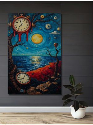 Teona Ahşap Salvador Dali Tarzı Erimeyen Saatler ve Göz Sanat Ev,antre,salon Tablosu Ahşap Dekoratif
