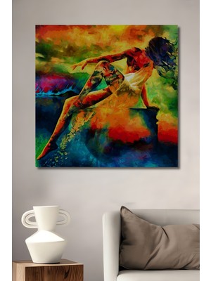 Teona Ahşap Kadın Figürlü Bohem Sanat Yağlı Boya Görünümlü Ahşap Dekoratif Ev,antre,salon,ofis,mutfak Tablo