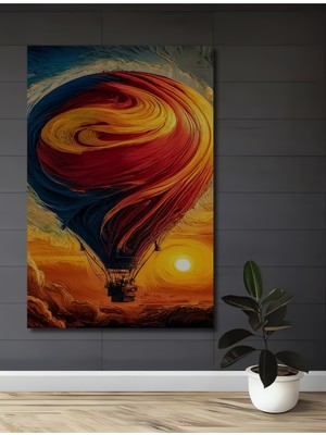 Teona Ahşap Sıcak Hava Balonu Seyahat Sanat Yağlı Boya Görünümlü Ahşap Dekoratif Ev,antre,salon,ofis Tablo