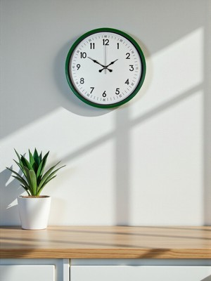 Zaya Home Zentime 36 cm Yeşil Dekoratif Duvar Saati