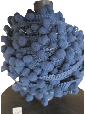 Zaya Home Sıralı Ponpon 1 Metre Lacivert