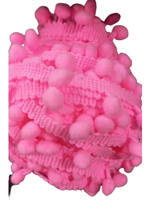 Zaya Home Sıralı Ponpon 1 Metre Pembe