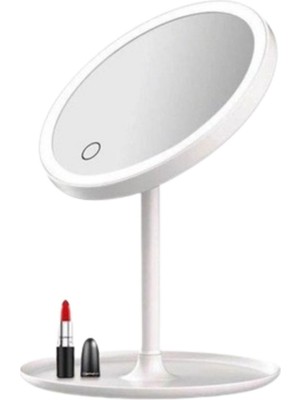 Zaya Home Buffer® LED Işıklı Yuvarlak Makyaj Aynası – Dokunmatik Ayarlanabilir Işık Tonlu, 360° Döner Masaüstü Profesyonel Makyaj ve Cilt Bakım Aynası