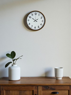 Zaya Home Zentime 36 cm Kahverengi Dekoratif Duvar Saati