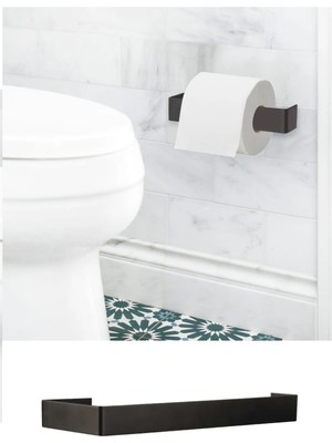 Marsilyan Mat Siyah Tuvalet Kağıdı Tutucu Askısı Wc Kağıtlık Standı  Tuvalet Kağıtlığı Yapışka