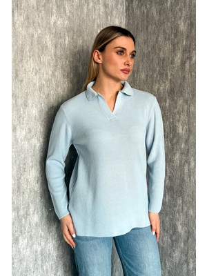 Modaplaza Kadın Selanik Polo Yaka Salaş Kazak 5513