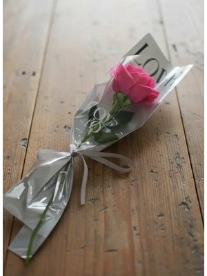 Weloveis Tekli Çiçek Buket Ambalajı - Gümüş Rengi Arka Plan - 50 Adet