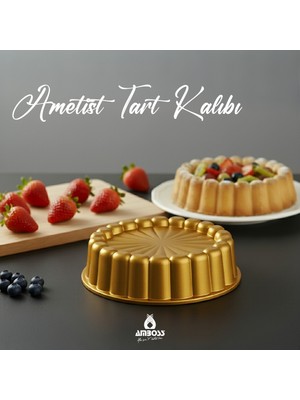Amboss Ametist 26 cm Döküm Tart Kalıbı ( Gold )
