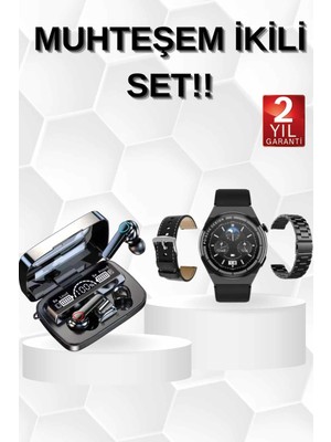 Marsilyan Kulak Içi Kablosuz Bluetooth Kulaklık ve Nfc ve Gps Özellikli Akıllı Saat Alarm ve Titreşim �