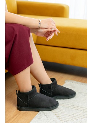 Slipcat Classıc Ultra Mini Platform Chestnut Mini Taba Süet Içi Kürklü Ince Taban Kadın Bot