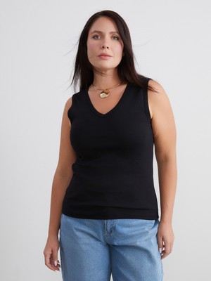 Soulife Büyük Beden V Yaka Kadın Atlet