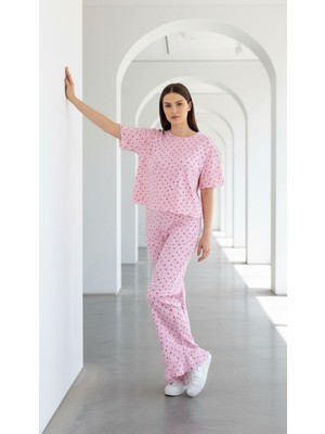 Divinus Kalp Desenli Fırfırlı Pijama Takım