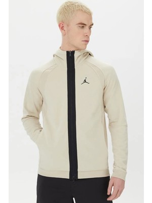 Nike Jordan Dri-Fit Sport Full-Zip Hoodie Erkek Sweatshirt Krem