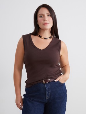 Soulife Büyük Beden V Yaka Kadın Atlet