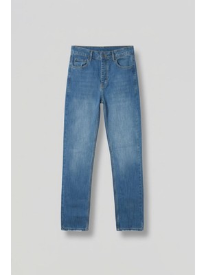 Abluka Online Erkek Regular Fit Kesim Eskitmeli Jean Pantolon Mavi