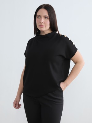 Soulife Büyük Beden Dik Yaka Bluz