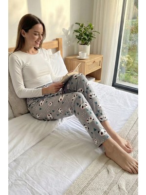 Gülseli Kadın Desenli Bel Lastikli Pijama Altı P-00019017