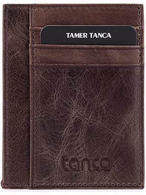 Tamer Tanca Erkek Hakiki Deri Kahverengi Cüzdan 907 1092 Erk Czdn SK25-26 Kahve Crazy