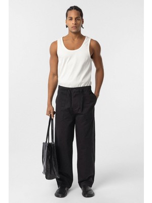 Vamos Baggy Fit Gabardin Pantolon Siyah