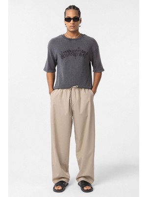 Vamos Bel Lastikli Baggy Pantolon Taş