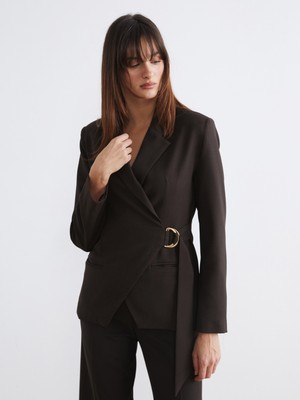 Soulife Kruvaze Yaka Kadın Blazer Ceket