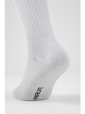 Airlife Sportswear Erkek Tenis Boy Çorap 3'lü Set Beyaz