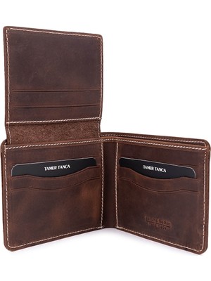 Tamer Tanca Erkek Hakiki Deri Kahverengi Cuzdan 907 1346 Erk Czdn SK25-26 Kahve Crazy