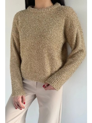 Gülseli Kadın Simli Triko Kazak P-00020198