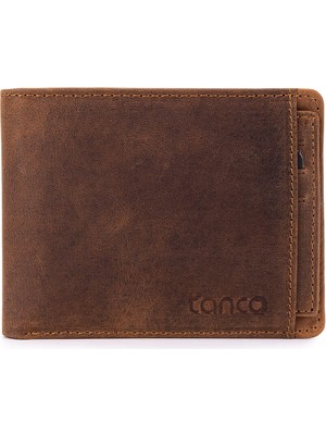 Tamer Tanca Erkek Hakiki Deri Taba Crazy Cüzdan 907 1320 Erk Czdn SK25-26 Taba Crazy