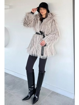 Gülseli Kadın Astarlı Kürklü Mont (S-M-L-Xl Uyumludur) P-00020195
