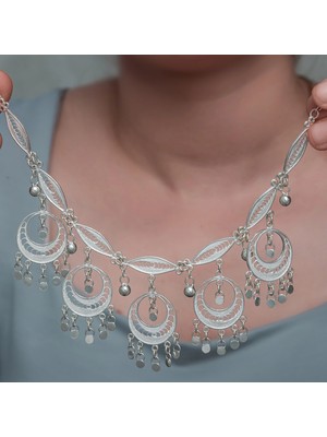 Inure Jewelry Gümüş Ay Dansı Telkari Kadın Kolye