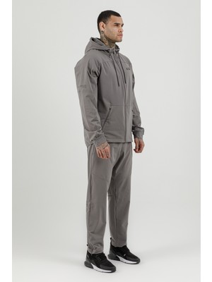 Airlife Sportswear Tam Boy Fermuarlı Erkek Kapüşonlu Eşofman Takımı Gri